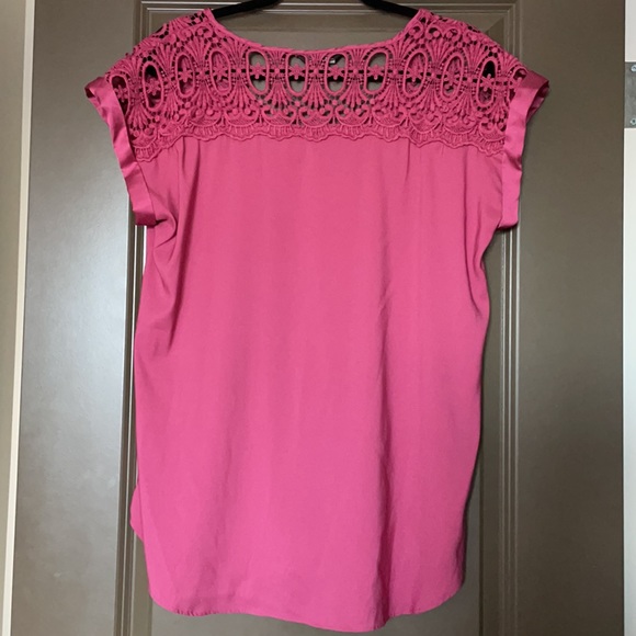 Express Silky blouse with crochet lace detail. - Picture 2 of 8